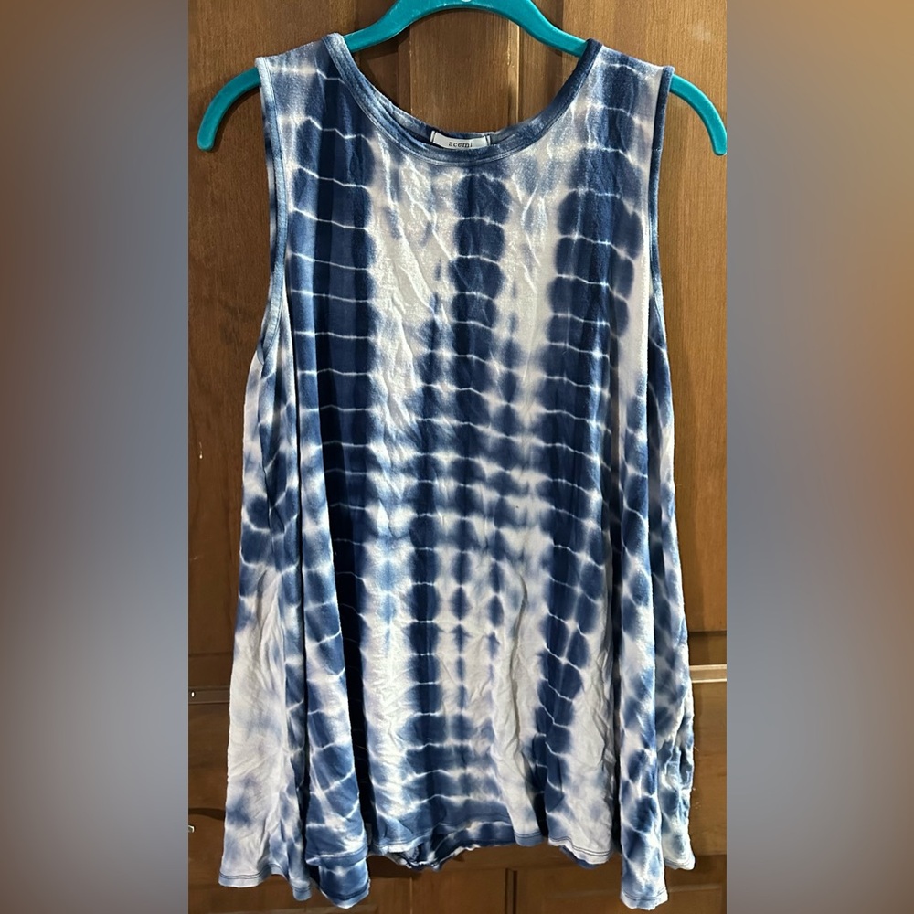 Navy/white Tie Dye Tank Top
